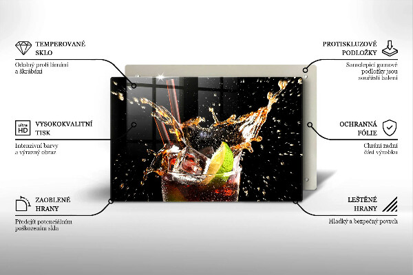 Skleněná deska do kuchyně Pijte s ledem