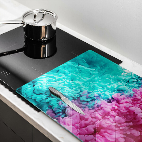 Skleněná deska do kuchyně Tyrkysově růžový kouř