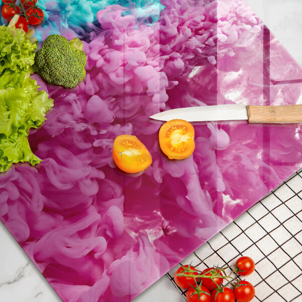 Skleněná deska do kuchyně Tyrkysově růžový kouř