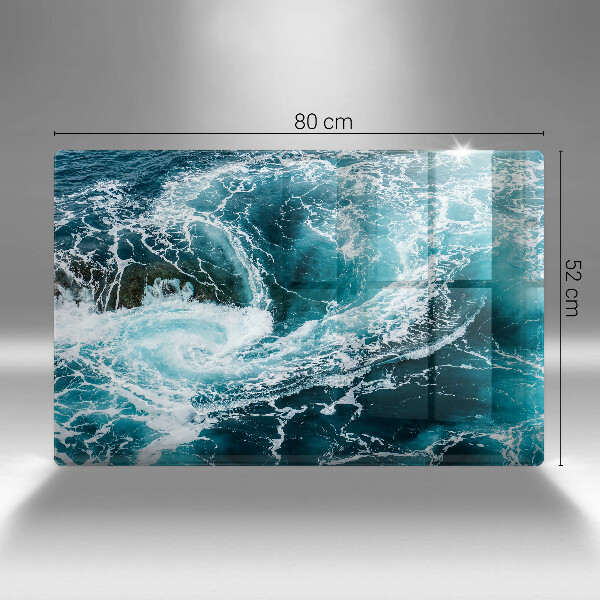Skleněná deska do kuchyně Pěnivé vlny vody