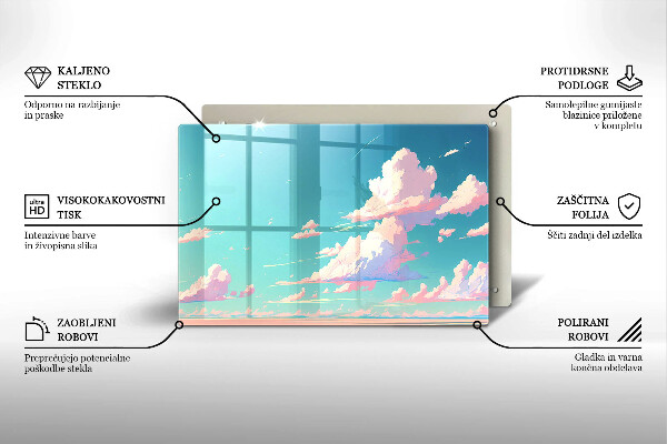 Krájecí prkénko skleněné Pohádkové nebe