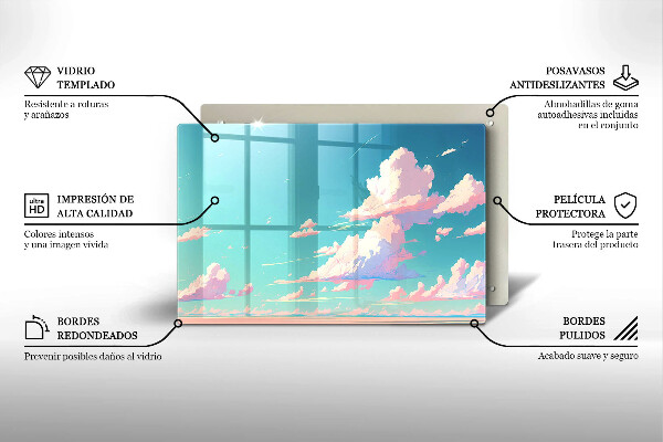Krájecí prkénko skleněné Pohádkové nebe