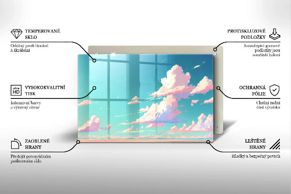 Krájecí prkénko skleněné Pohádkové nebe