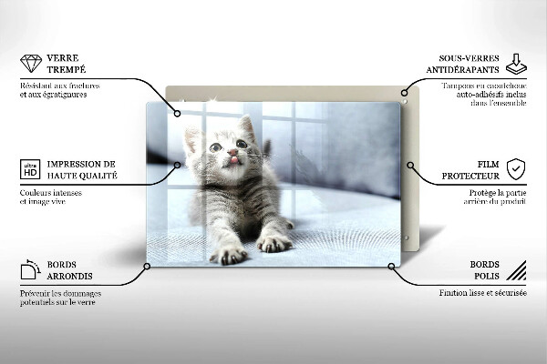 Skleněná deska do kuchyně Malé roztomilé kotě