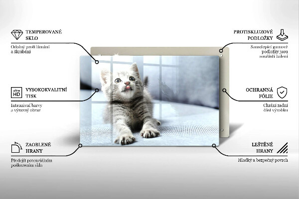 Skleněná deska do kuchyně Malé roztomilé kotě