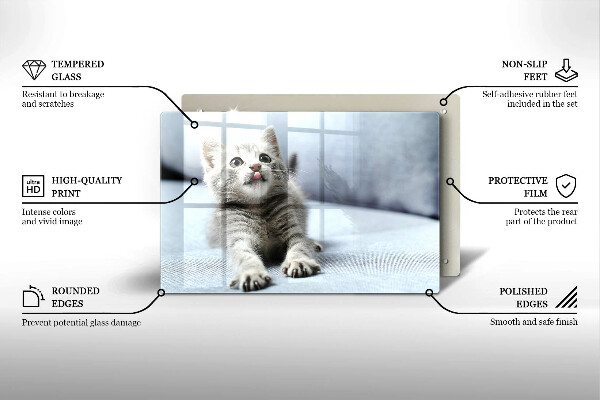 Skleněná deska do kuchyně Malé roztomilé kotě