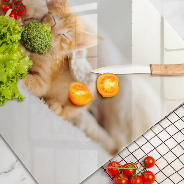 Krájecí prkénko skleněné Zvířata pes a kočka