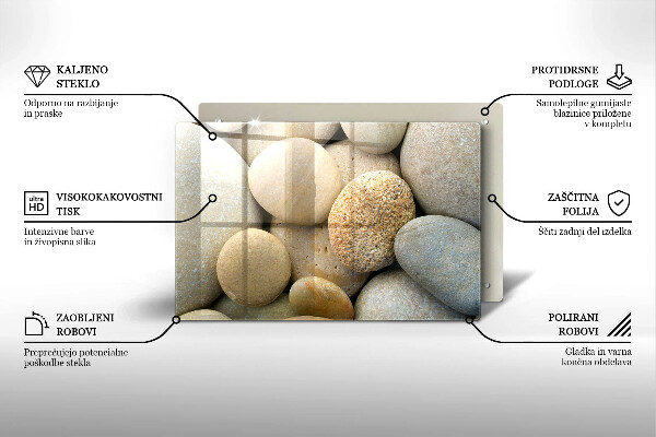 Skleněná deska do kuchyně Vzor oválných kamenů