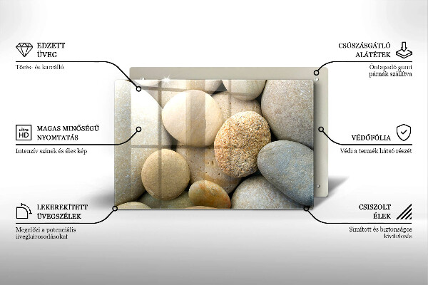 Skleněná deska do kuchyně Vzor oválných kamenů