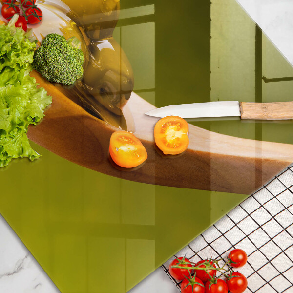 Skleněná deska do kuchyně Olivový olej a olivy