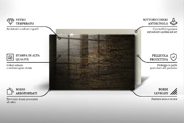 Skleněná deska do kuchyně Textura dřevěné kůry