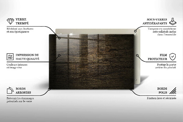 Skleněná deska do kuchyně Textura dřevěné kůry