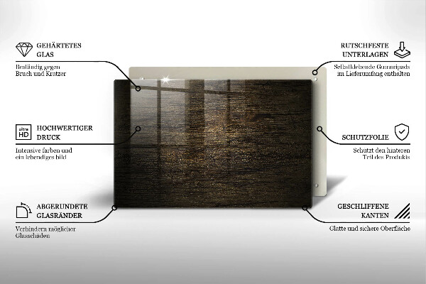 Skleněná deska do kuchyně Textura dřevěné kůry