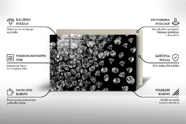 Skleněná deska do kuchyně Diamanty diamanty