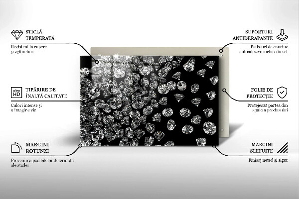 Skleněná deska do kuchyně Diamanty diamanty