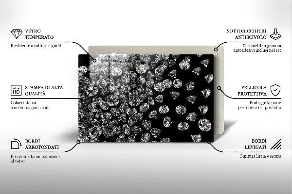 Skleněná deska do kuchyně Diamanty diamanty