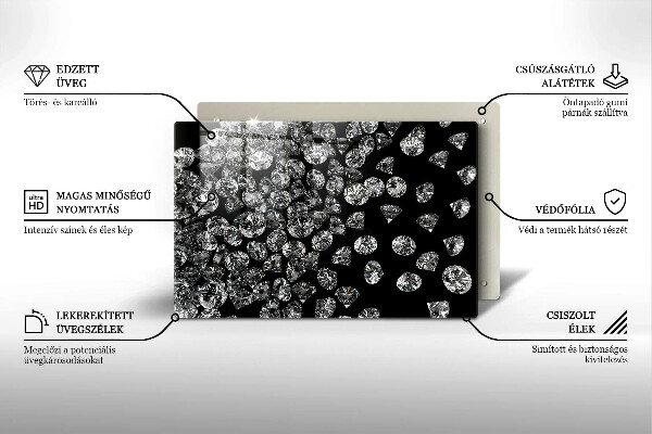 Skleněná deska do kuchyně Diamanty diamanty