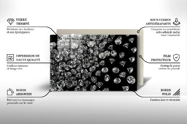 Skleněná deska do kuchyně Diamanty diamanty