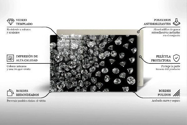 Skleněná deska do kuchyně Diamanty diamanty