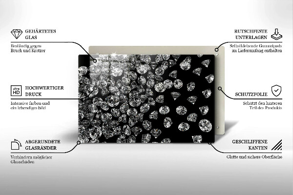 Skleněná deska do kuchyně Diamanty diamanty