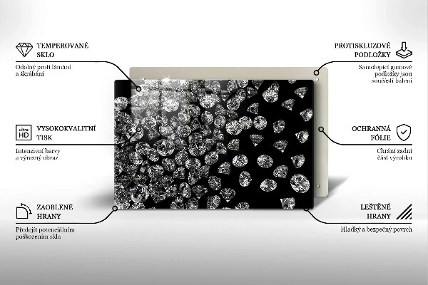 Skleněná deska do kuchyně Diamanty diamanty