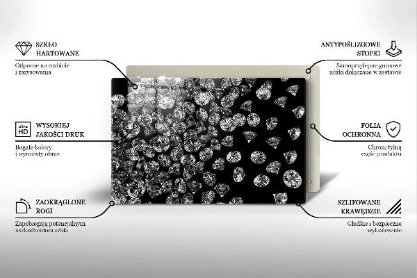 Skleněná deska do kuchyně Diamanty diamanty