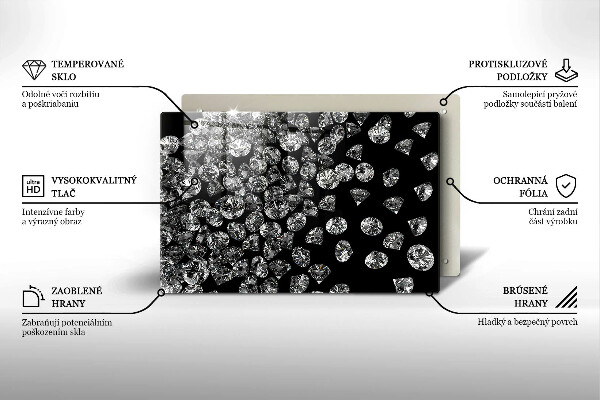 Skleněná deska do kuchyně Diamanty diamanty