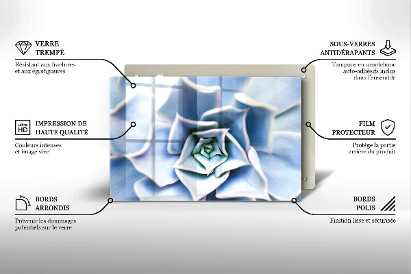 Krájecí prkénko skleněné Květinová rostlina