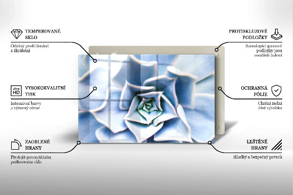 Krájecí prkénko skleněné Květinová rostlina