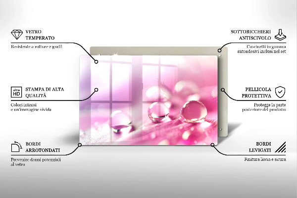 Krájecí prkénko skleněné Okvětní lístky rosy