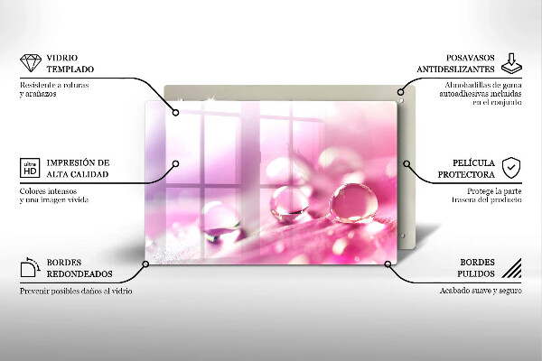 Krájecí prkénko skleněné Okvětní lístky rosy