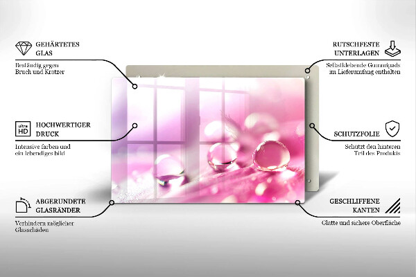 Krájecí prkénko skleněné Okvětní lístky rosy