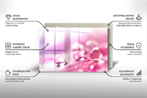 Krájecí prkénko skleněné Okvětní lístky rosy