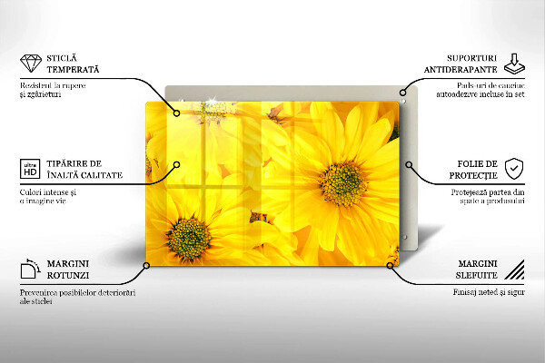 Krájecí prkénko skleněné Okvětní lístky