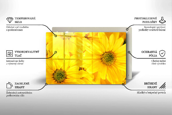 Krájecí prkénko skleněné Okvětní lístky