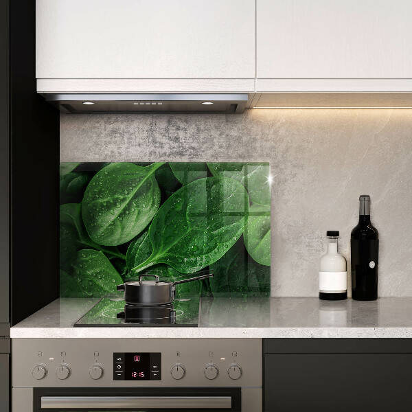 Krájecí prkénko skleněné Listy bazalky