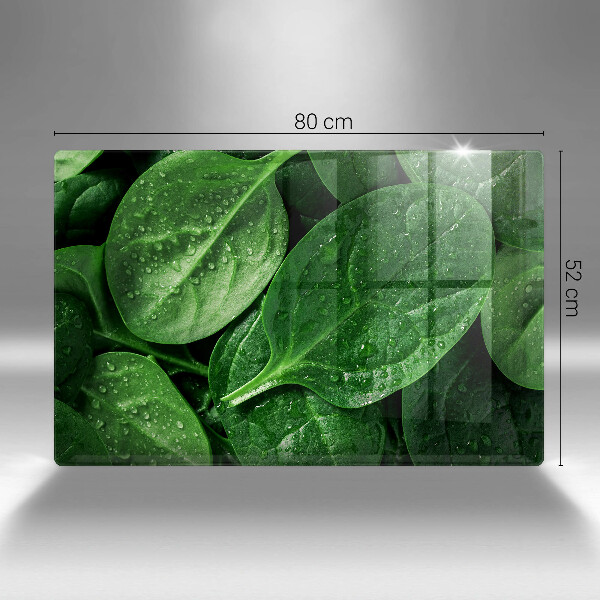 Krájecí prkénko skleněné Listy bazalky