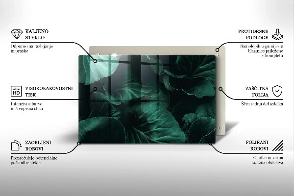 Krájecí prkénko skleněné Divoké tmavé listy