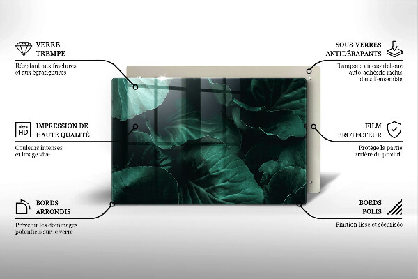 Krájecí prkénko skleněné Divoké tmavé listy