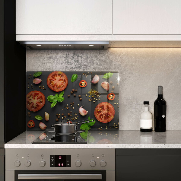 Krájecí prkénko skleněné Rajčata a koření