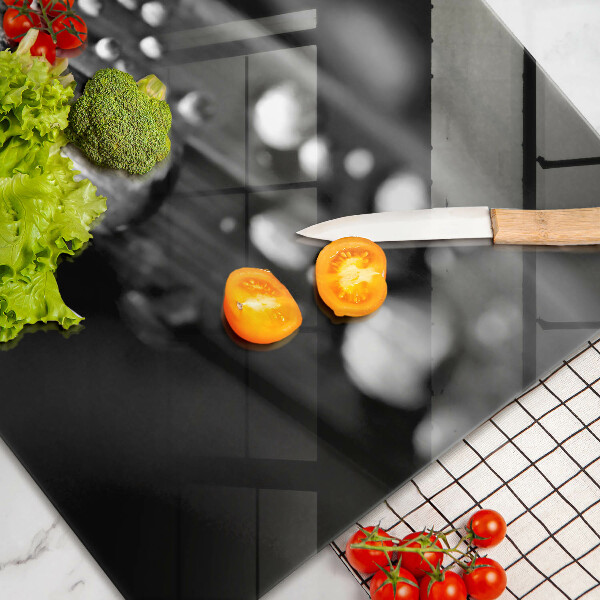 Krájecí prkénko skleněné Kapky rosy na listech