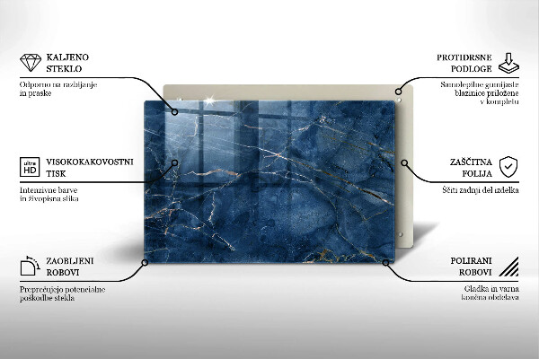 Krájecí prkénko skleněné Textura mramorového kamene