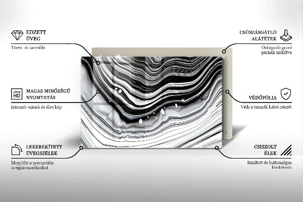 Krájecí prkénko skleněné Inkoustová abstrakce
