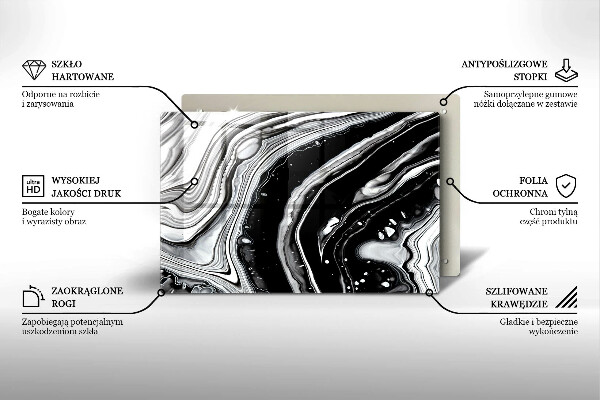 Krájecí prkénko skleněné Inkoustová abstrakce