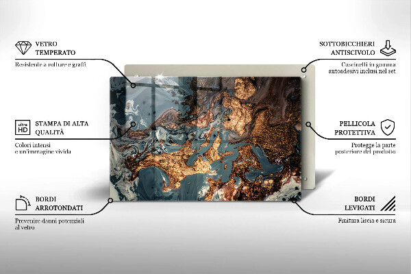 Krájecí prkénko skleněné Zlatá skalní struktura