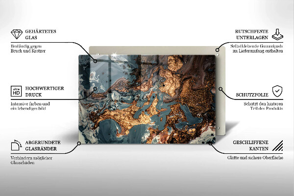 Krájecí prkénko skleněné Zlatá skalní struktura