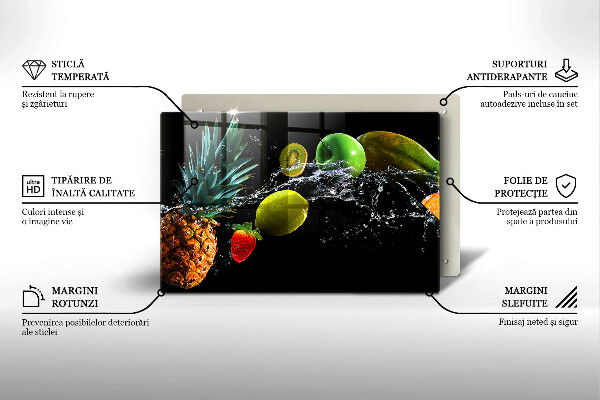 Skleněná deska do kuchyně Ovoce ve vodě