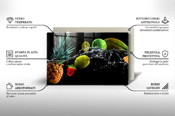 Skleněná deska do kuchyně Ovoce ve vodě