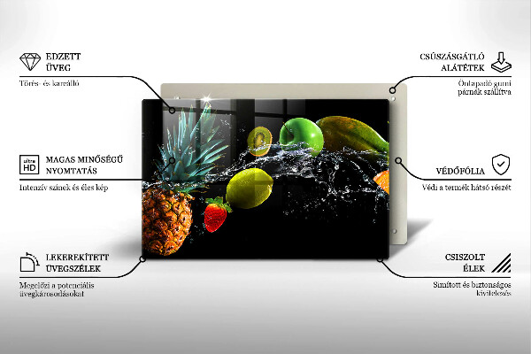 Skleněná deska do kuchyně Ovoce ve vodě