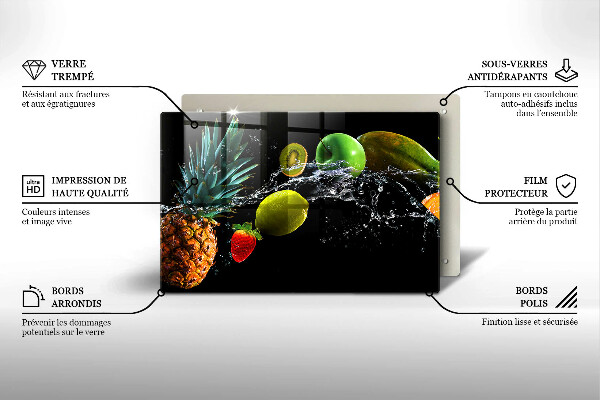 Skleněná deska do kuchyně Ovoce ve vodě